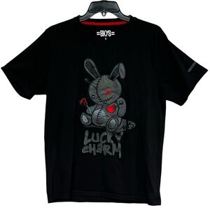 BKYS Black Lucky Charm Voodoo Doll Bunny Graphic T-Shirt - Men's Small